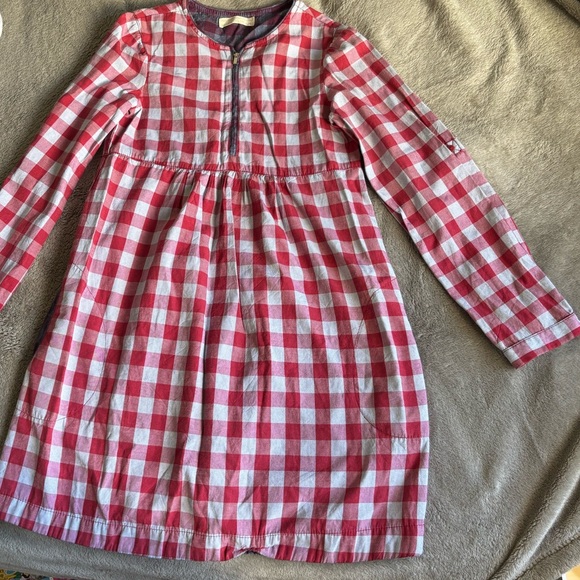 Zara Girls 11/13 Red Gingham Fall Dress Rare Find - Picture 1 of 4